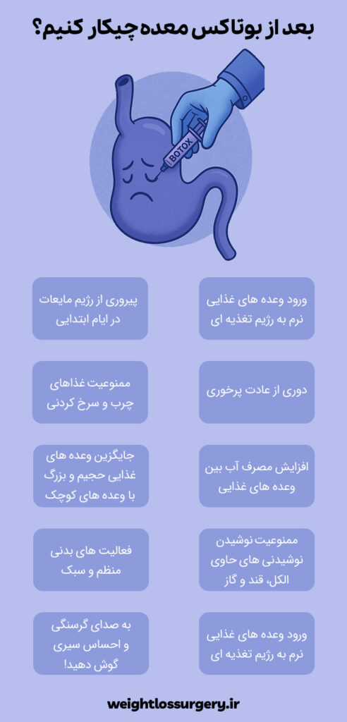 بعد از بوتاکس معده چیکار کنیم؟